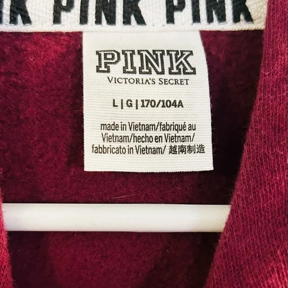Victoria's Secret Maroon Zip-Up Hoodie - Picture 2 of 4